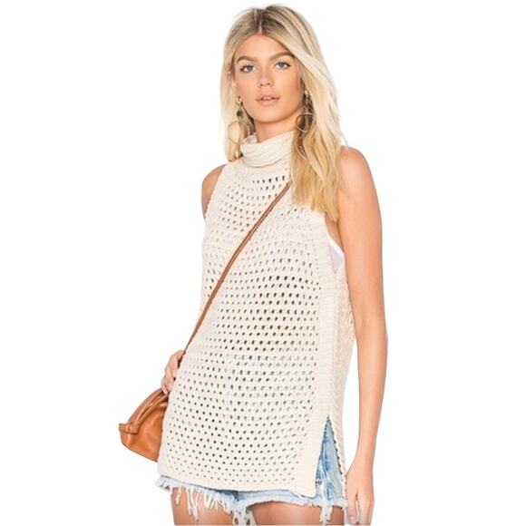 Free People Tops - NWT! Free People Northern Lights Sleeveless Crochet Sweater XS